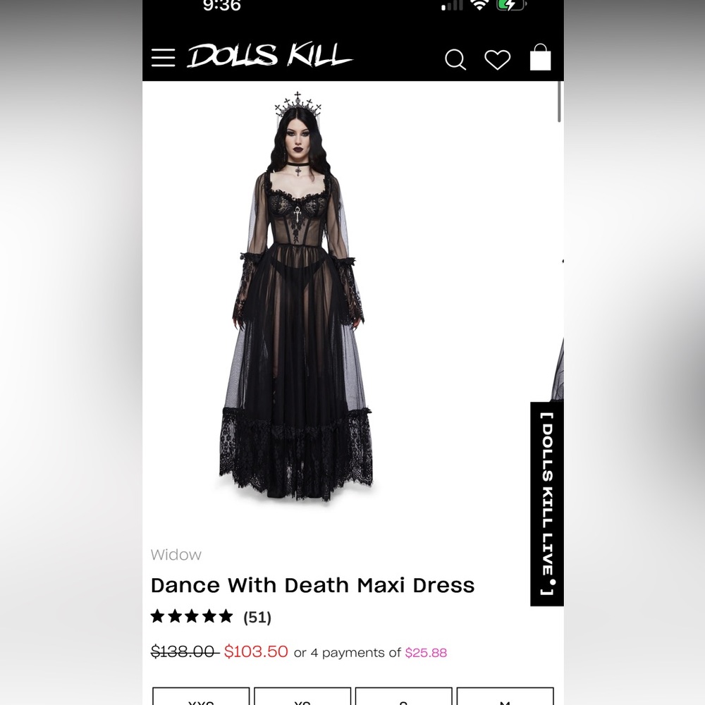 Dolls Kill Dance With Death Dress Gem
